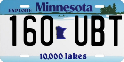 MN license plate 160UBT