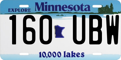 MN license plate 160UBW