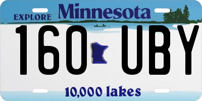 MN license plate 160UBY