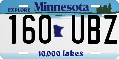 MN license plate 160UBZ