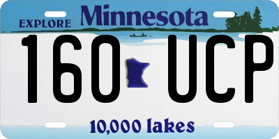 MN license plate 160UCP