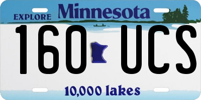 MN license plate 160UCS