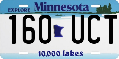 MN license plate 160UCT