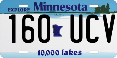 MN license plate 160UCV