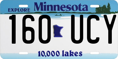 MN license plate 160UCY