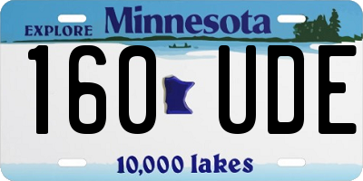 MN license plate 160UDE