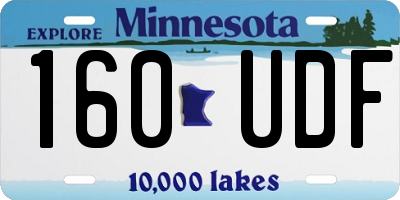 MN license plate 160UDF