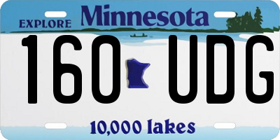 MN license plate 160UDG