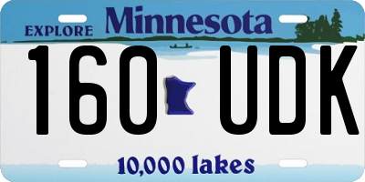 MN license plate 160UDK