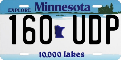 MN license plate 160UDP