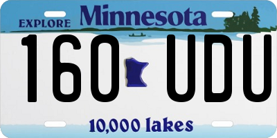 MN license plate 160UDU