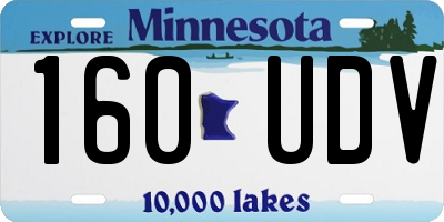 MN license plate 160UDV