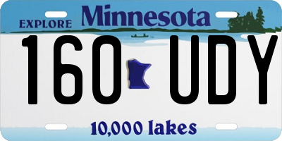 MN license plate 160UDY