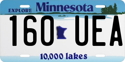 MN license plate 160UEA