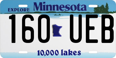 MN license plate 160UEB