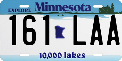 MN license plate 161LAA