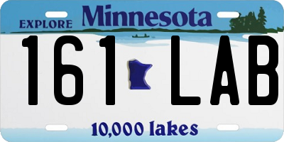 MN license plate 161LAB