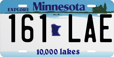 MN license plate 161LAE