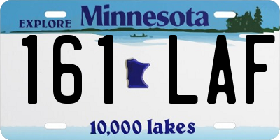 MN license plate 161LAF