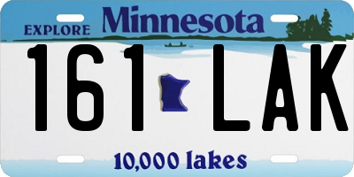 MN license plate 161LAK