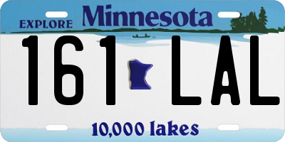 MN license plate 161LAL