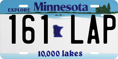 MN license plate 161LAP