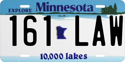 MN license plate 161LAW