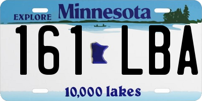 MN license plate 161LBA