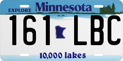 MN license plate 161LBC