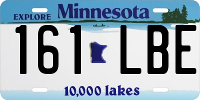 MN license plate 161LBE