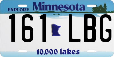 MN license plate 161LBG