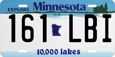 MN license plate 161LBI