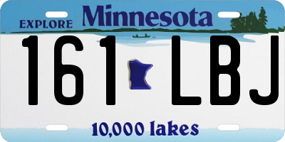 MN license plate 161LBJ