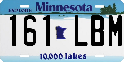 MN license plate 161LBM