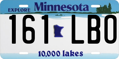 MN license plate 161LBO