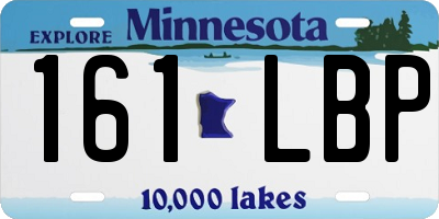 MN license plate 161LBP