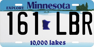 MN license plate 161LBR