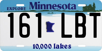 MN license plate 161LBT