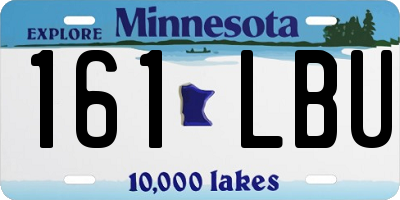 MN license plate 161LBU