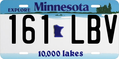 MN license plate 161LBV
