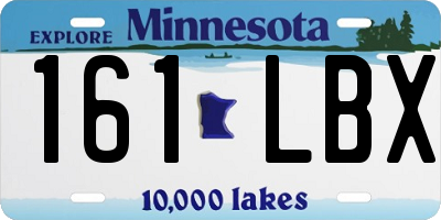 MN license plate 161LBX
