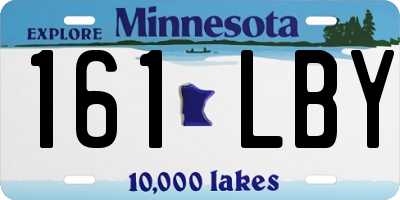 MN license plate 161LBY