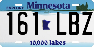 MN license plate 161LBZ