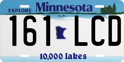 MN license plate 161LCD