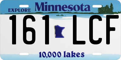 MN license plate 161LCF