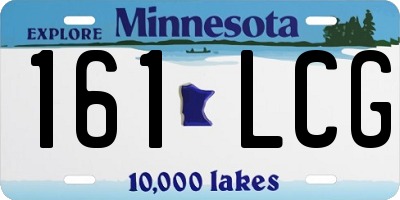 MN license plate 161LCG