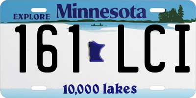 MN license plate 161LCI