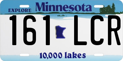 MN license plate 161LCR
