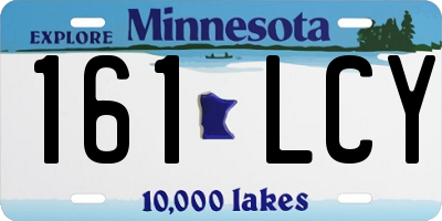 MN license plate 161LCY