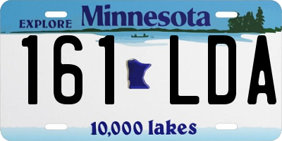 MN license plate 161LDA